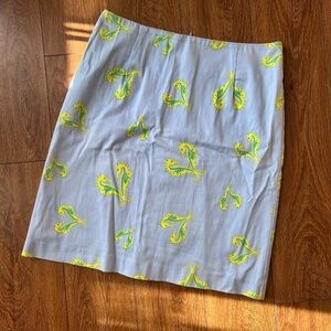 Y2K Baby Blue Novelty Seahorse Heart Print Skirt